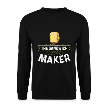 Sandwich Macher Grillen Papa BBQ Sandwich - Unisex Pullover - Schwarz - Vorne - Alina (178cm) & Michal (187cm)