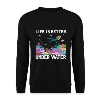 Diving Adventure Divers Sea Ocean - Unisex Sweatshirt - black - Front - Alina (178cm) & Michal (187cm)