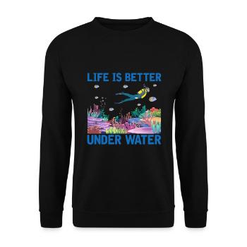 Diving Adventure Divers Sea Ocean - Unisex Sweatshirt - black - Front - Alina (178cm) & Michal (187cm)