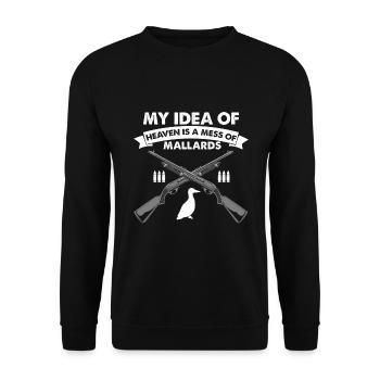 Funny Duck Hunting Design Hunters Hunting Ducks Design - Unisex Sweatshirt - black - Front - Alina (178cm) & Michal (187cm)