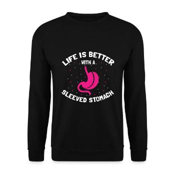 Gastric Bypass and Gastric Bypass Operation Design - Unisex Sweatshirt - black - Front - Alina (178cm) & Michal (187cm)