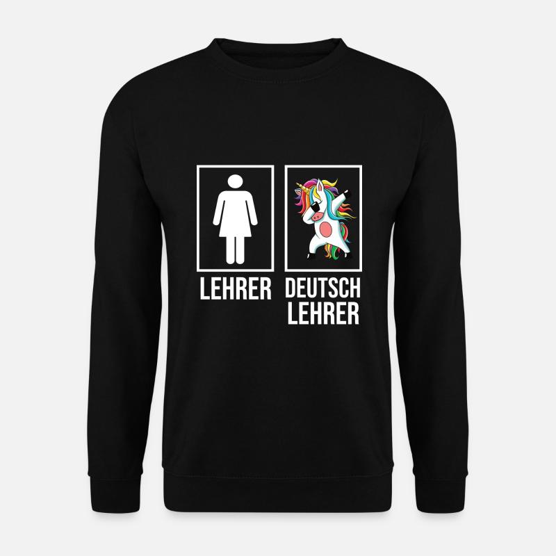 Deutsch Lehrer Einhorn Lehrerin - Unisex Pullover - Schwarz