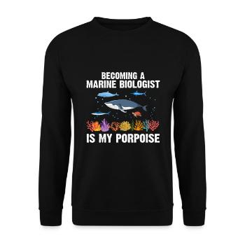 Whale Ocean Sea Marine Biologist Marine Biology - Unisex Sweatshirt - black - Front - Alina (178cm) & Michal (187cm)