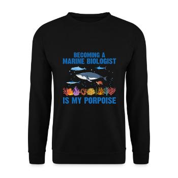 Whale Ocean Sea Marine Biologist Marine Biology - Unisex Sweatshirt - black - Front - Alina (178cm) & Michal (187cm)