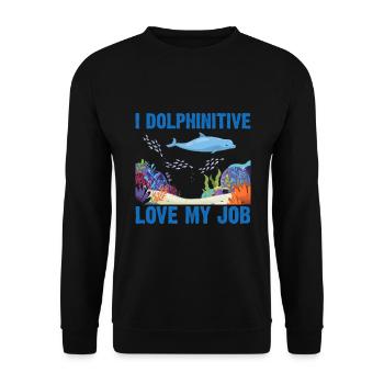 Dolphin Diving Diver Marine Biologist Zooologist - Unisex Sweatshirt - black - Front - Alina (178cm) & Michal (187cm)