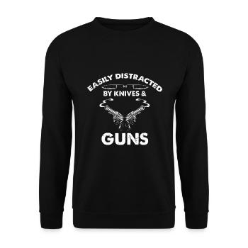 Knife Collector Designs Messerfan Knife Maker - Unisex Sweatshirt - black - Front - Alina (178cm) & Michal (187cm)
