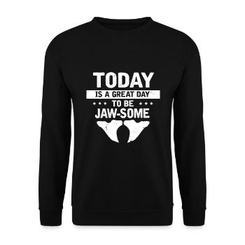 Fossil Archaeology Design Fossils Fossil Hunters - Unisex Sweatshirt - black - Front - Alina (178cm) & Michal (187cm)