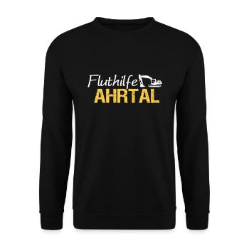 Fluthilfe Ahrtal Flut Helfer Hochwasser Eimerkette - Unisex Pullover - Schwarz - Vorne - Alina (178cm) & Michal (187cm)