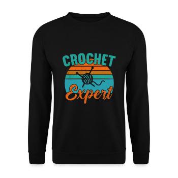Crochet Expert / Häkeln - Unisex Sweatshirt - black - Front - Alina (178cm) & Michal (187cm)