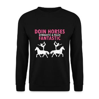 Vaulting Acrobatics Design and Equestrian Horse - Unisex Sweatshirt - black - Front - Alina (178cm) & Michal (187cm)