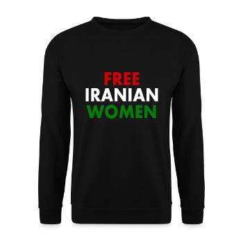 Free iranian women - Unisex Pullover - Schwarz - Vorne - Alina (178cm) & Michal (187cm)