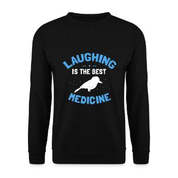 Kookaburra Design and Laughing Bird - Unisex Sweatshirt - black - Front - Alina (178cm) & Michal (187cm)