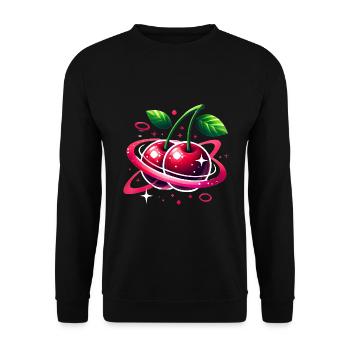 Planet Kirschen Kosmisches Design - Unisex Pullover - Schwarz - Vorne - Alina (178cm) & Michal (187cm)