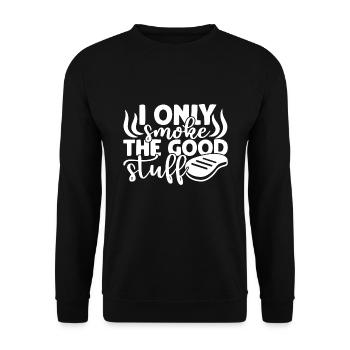 Grillen Grill Grillsaison Geschenkidee Witzig - Unisex Pullover - Schwarz - Vorne - Alina (178cm) & Michal (187cm)