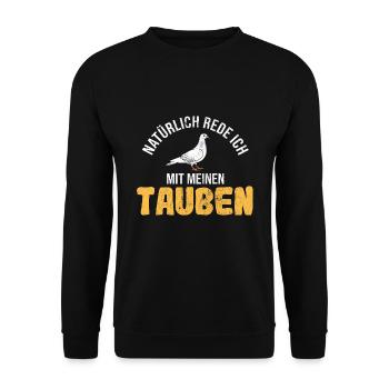 Taube Tauben Vogel - Unisex Pullover - Schwarz - Vorne - Alina (178cm) & Michal (187cm)