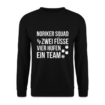 Pferd Noriker Pferde - Unisex Pullover - Schwarz - Vorne - Alina (178cm) & Michal (187cm)
