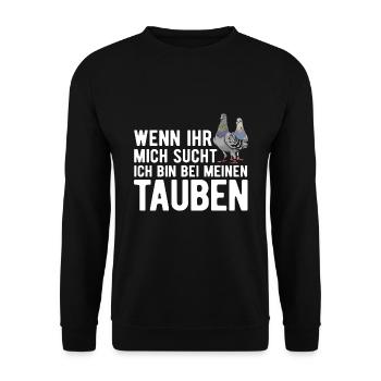Taube Tauben Vogel - Unisex Pullover - Schwarz - Vorne - Alina (178cm) & Michal (187cm)