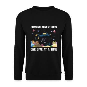 Diving Adventure Divers Sea Ocean - Unisex Sweatshirt - black - Front - Alina (178cm) & Michal (187cm)