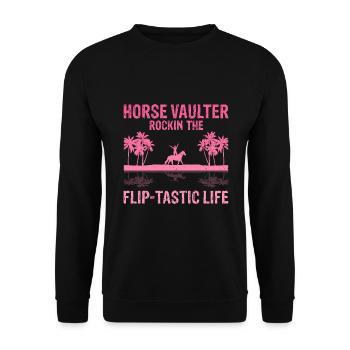 Conception acrobatique de voûte et cheval équestre - Sweat-shirt Unisexe - noir - Devant - Alina (178cm) & Michal (187cm)