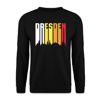 Retro Dresden Skyline Geschenk - Unisex Pullover - Schwarz - Vorne - Alina (178cm) & Michal (187cm)
