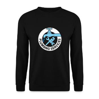 Plumber Service T-Shirt & Gift - Unisex Sweatshirt - black - Front - Alina (178cm) & Michal (187cm)