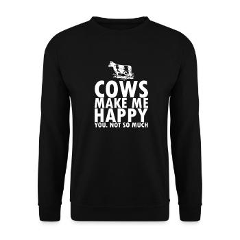 Lustiger Bauern Spruch Shirt & Kühe Geschenk - Unisex Pullover - Schwarz - Vorne - Alina (178cm) & Michal (187cm)