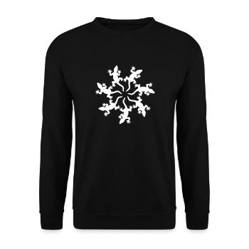 Eidechse - Unisex Pullover - Schwarz - Vorne - Alina (178cm) & Michal (187cm)