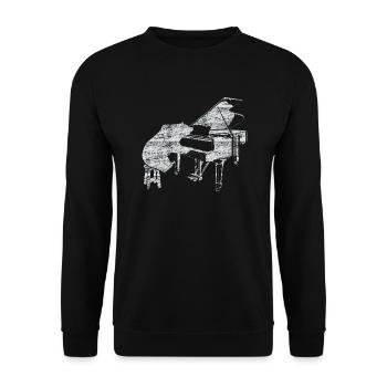 Piano bear music piano - Unisex Sweatshirt - black - Front - Alina (178cm) & Michal (187cm)
