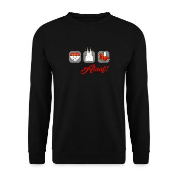 Alaaf Cologne Kölle Carnival blason Cathédrale de Cologne - Sweat-shirt Unisexe - noir - Devant - Alina (178cm) & Michal (187cm)