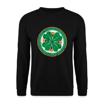 Shamrock Ireland Retro - Unisex Sweatshirt - black - Front - Alina (178cm) & Michal (187cm)