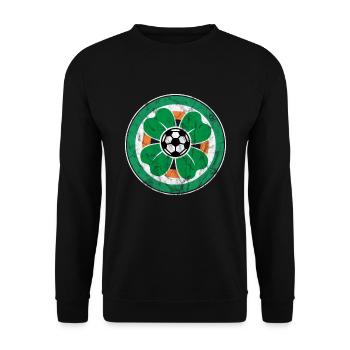 Ireland football shamrock - Unisex Sweatshirt - black - Front - Alina (178cm) & Michal (187cm)