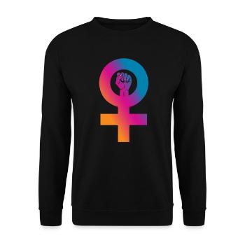 Poing de puissance féminine - Sweat-shirt Unisexe - noir - Devant - Alina (178cm) & Michal (187cm)