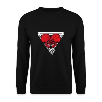Crâne Amour Crâne Amour Art Géométrique - Sweat-shirt Unisexe - noir - Devant - Alina (178cm) & Michal (187cm)
