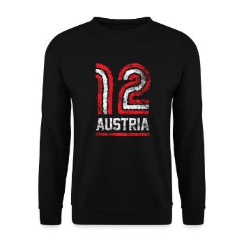 Austria Austria Football 12 Retro - Unisex Sweatshirt - black - Front - Alina (178cm) & Michal (187cm)