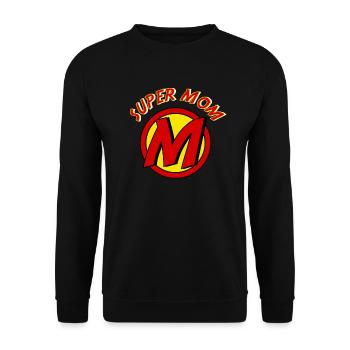 Bande dessinée de bande dessinée de super-héros de fête des mères Super maman - Sweat-shirt Unisexe - noir - Devant - Alina (178cm) & Michal (187cm)