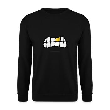 Goldzahn Comic lustig grillz - Unisex Pullover - Schwarz - Vorne - Alina (178cm) & Michal (187cm)
