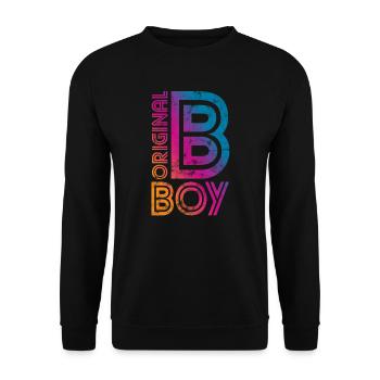 B Boy Breakdance Vintage - Unisex Pullover - Schwarz - Vorne - Alina (178cm) & Michal (187cm)