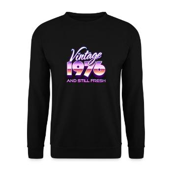 1976 millésime de naissance - Sweat-shirt Unisexe - noir - Devant - Alina (178cm) & Michal (187cm)