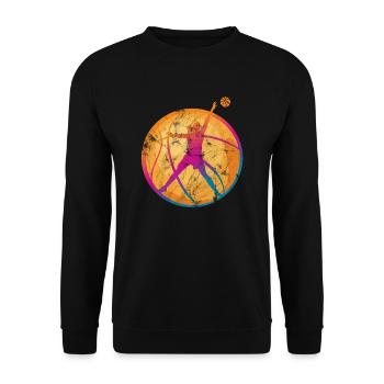 Basketball women vintage silhouette - Unisex Sweatshirt - black - Front - Alina (178cm) & Michal (187cm)
