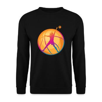 Basketball Frauen Silhouette - Unisex Pullover - Schwarz - Vorne - Alina (178cm) & Michal (187cm)