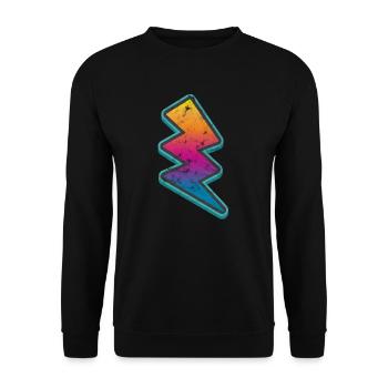 Blitz Flash Vintage - Unisex Sweatshirt - black - Front - Alina (178cm) & Michal (187cm)