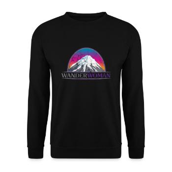 Wandern Berge Klettern Natur - Unisex Pullover - Schwarz - Vorne - Alina (178cm) & Michal (187cm)
