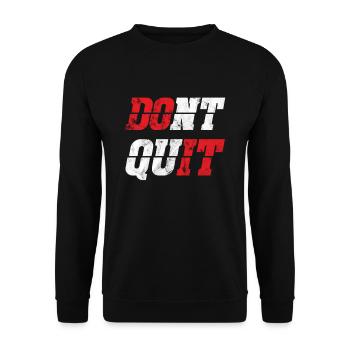 Don't Quit Do it Retro - Unisex Pullover - Schwarz - Vorne - Alina (178cm) & Michal (187cm)