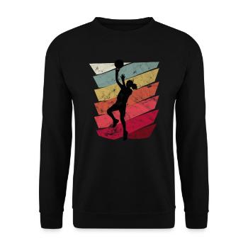 Basket fille rétro - Sweat-shirt Unisexe - noir - Devant - Alina (178cm) & Michal (187cm)