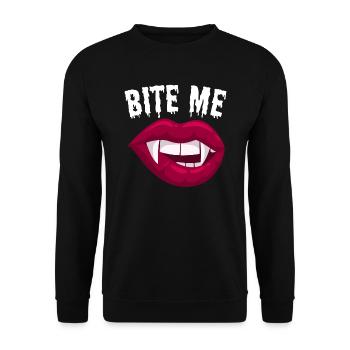 Bite Me Vampire Halloween Costume Gift - Sweat-shirt Unisexe - noir - Devant - Alina (178cm) & Michal (187cm)