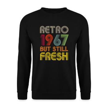 1967 Birthday - Unisex Pullover - Schwarz - Vorne - Alina (178cm) & Michal (187cm)