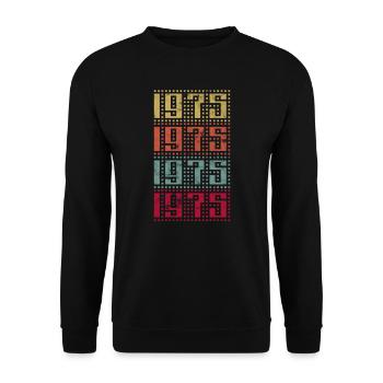 Cadeau d'anniversaire vintage 1975 - Sweat-shirt Unisexe - noir - Devant - Alina (178cm) & Michal (187cm)