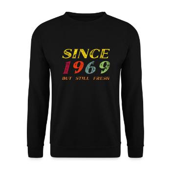 Cadeau vintage d'anniversaire rétro 1969 - Sweat-shirt Unisexe - noir - Devant - Alina (178cm) & Michal (187cm)