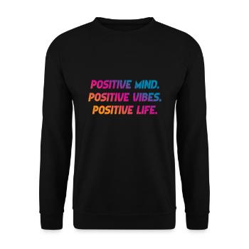 positif Vibes positives Vie positive - Sweat-shirt Unisexe - noir - Devant - Alina (178cm) & Michal (187cm)