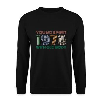 1976 retro - Unisex Sweatshirt - black - Front - Alina (178cm) & Michal (187cm)